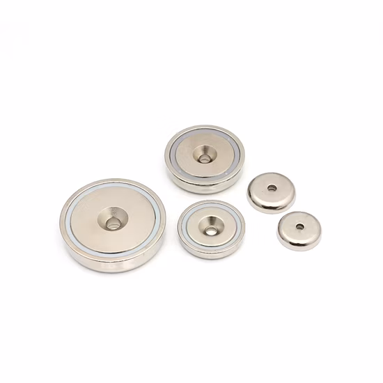 개별 크기의 네오디뮴 니켈 코팅 및 M5 나사 구멍이 있는 냄비 자석